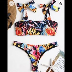 NWOT Zaful Infauna Thong Bikini Set